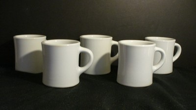 ''The Original Cafe Ware'' 3 1/2'' White Diner Mugs 10 Strawberry St  - 5
