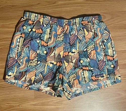 PATAGONIA Baggies 5" Swim Trunks Mens Medium Mesh Brief Joy Pitch Blue Colorful