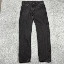  Levis 505 Regular Straight Fit Jeans Mens 30x32 Black 5 Pocket Denim
