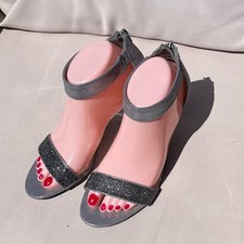 Style & Co Philly Shimmer Silver Strappy Special Occasion Dress Sandals Sz 7.5M