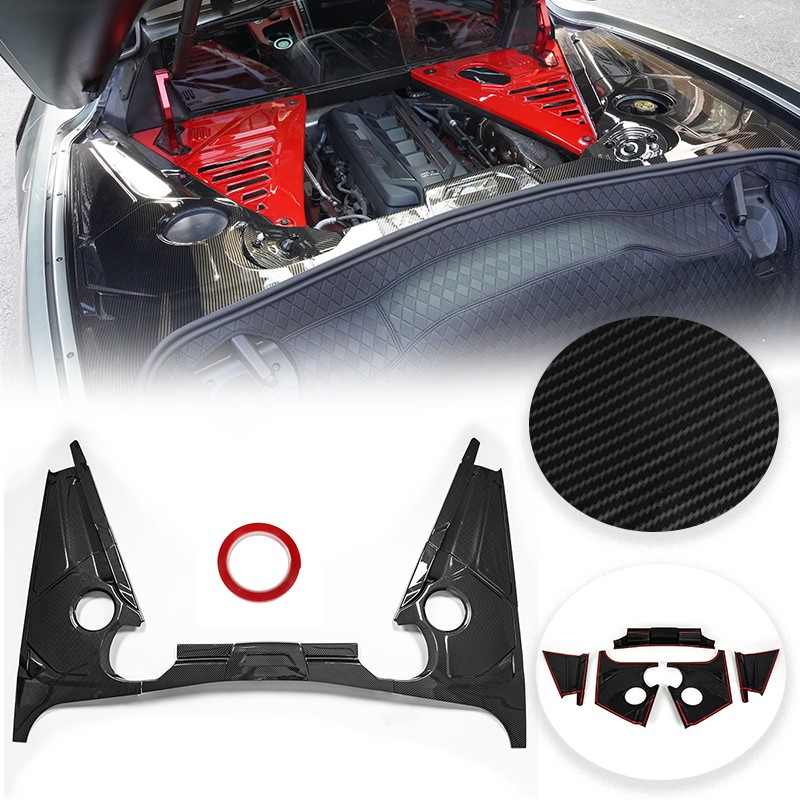 Carbon ABS Engine Bay Panel Cover Plate Trim For Chevrolet Corvette C8 Z51 2020+
