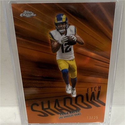 2025 Topps Chrome Puka Nacua Shadow Etch SE-25 Orange Refractor /25 Rams