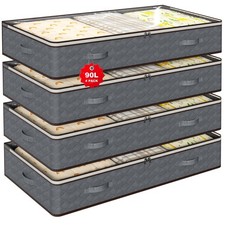 90L Under Bed Storage Containers,4-Pack Closet Organizers and Storage Bins