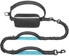Hands Free Dog Leash with Zipper Pouch, Dual Padded Handles and Durable Bunge...