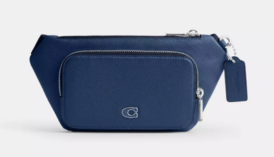 Coach Unisex Deep Blue Crossgrain Leather Belt Bag (CM334) - NWT