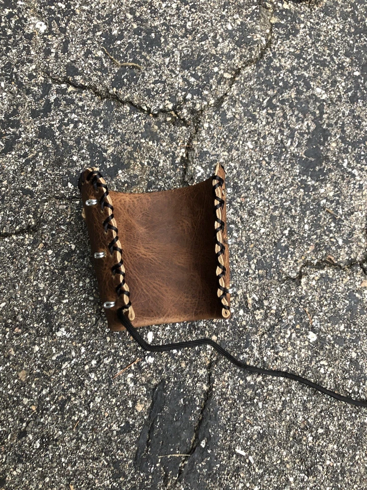 Leather Wrist Wallet. Viking Gauntlet, Bracelet. Genuine Cow Leather Top Quality - Image 3 of 4