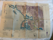 WW2 French Indo China Siam Thailand Silk Escape Map