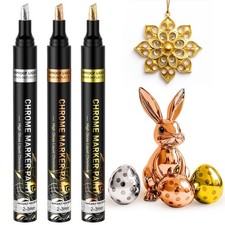 SigWong Liquid Mirror Chrome Markers - 3 Colors Gloss 3PCS-Gold Silver Copper