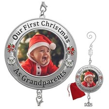 Grandparents Christmas Picture Ornament - 2025 Our First Christmas As 1 Pack