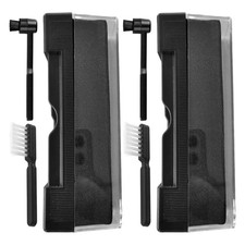 2 Sets Black Reusable Turntable Stylus Brush and Vinyl Record Cleaning Tools