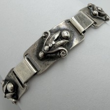 VINTAGE AMERICAN ARTS & CRAFTS LAURENCE FOSS STERLING SILVER FLOWER BRACELET