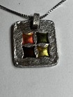 MODERN Japanese Sterling Enamel pendant NECKLACE MCM JUNGIN Mark Vintage — photo 5