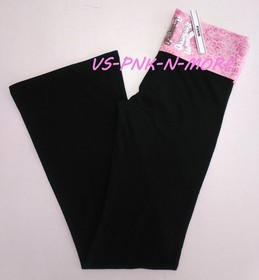 Victorias Secret VS PINK Bling Sequin Foldover Flare Leggings Pant Leopard S M L