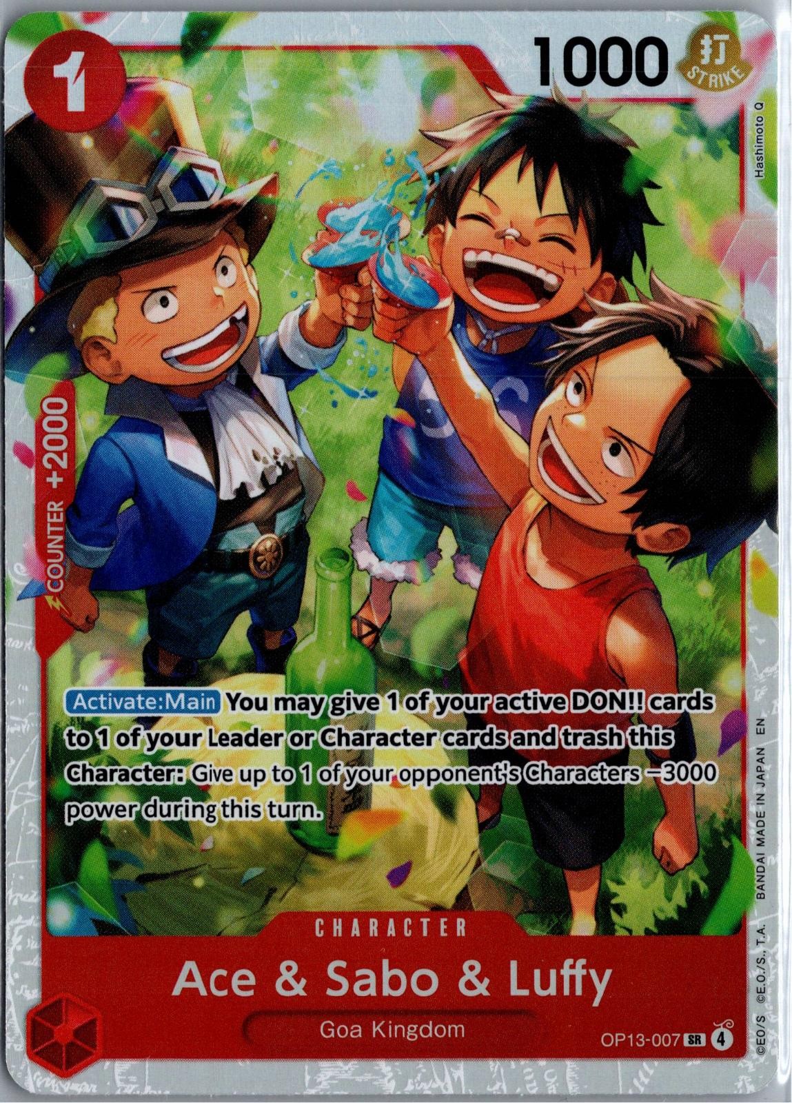 Ace & Sabo & Luffy Carrying On His Will Op13-007 Sr Nm/M