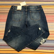 Kancan Mid Rise Super Skinny Jeans Distressed Dark Wash Size 3XL