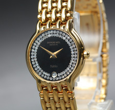 "N MINT" Raymond Weil Fidelio 4702 18K GP Diamond Ladies Quartz Watch From Japan