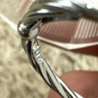 Vintage 18KT Italy Itaor Hollow White Gold  Twist Ring, Yellow Bead, Size 7, .7g — photo 10