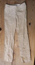 Hugo Buscati Women 10 Tall Suede Leather Pant Tan Lined Whip Stitching Trim FLAW