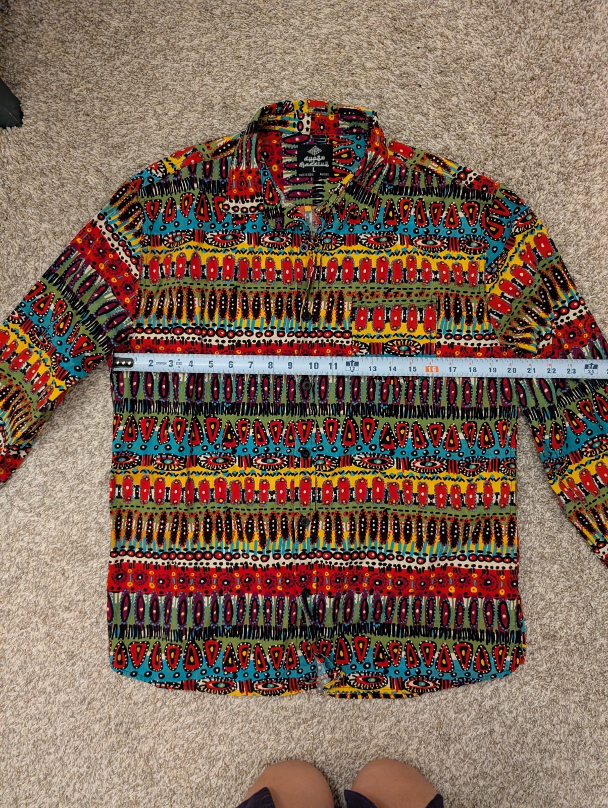 Super Massive Abstract Pattern Colorful Button Do… - image 8