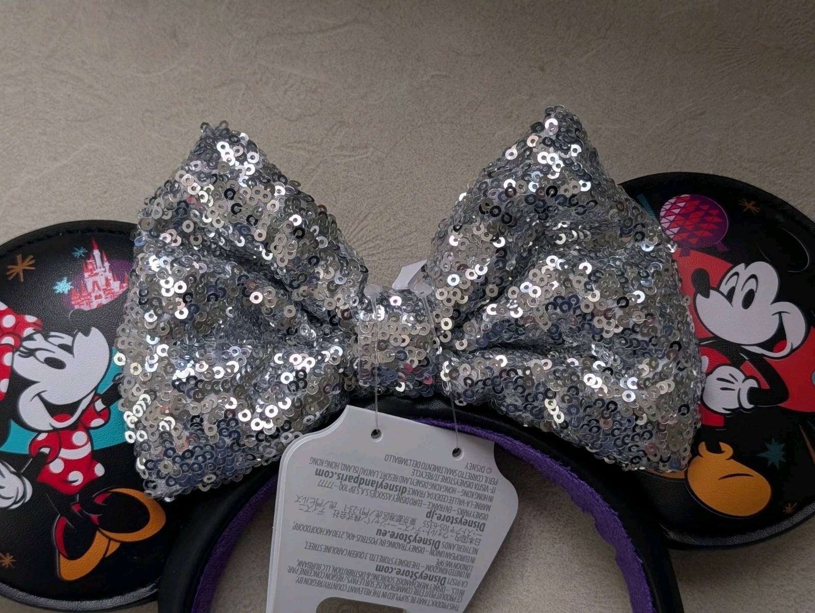 Disney World Mickey Minnie 2026 Sequin Bow Ears Headband New