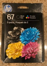GENUINE HP 67 3YP29AN Black and Tri-Color Ink Cartridges 2-PACK 06/27 EXP