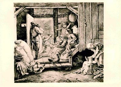 Judge Ludwig Woodblock Print The First Snow 1869