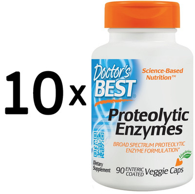 10 x Doctors Best Best Proteolytic Enzymes - 90 veggie caps (444,43 EUR/kg)