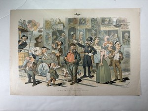 Judge Magazine Gillam “On The Political Bowery” Chromolithograph
