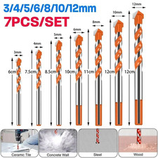 7 PCS Masonry Drill Bit Set Extra Tough Carbide for Stone Concrete Brick