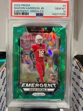2024 PANINI PRIZM EMERGENT GREEN ICE #5 MARVIN HARRISON JR. ROOKIE RC PSA 10