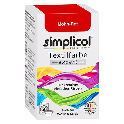 Simplicol Textile Dye Expert Poppy Red 150g Dye Also For Wool & Silk
