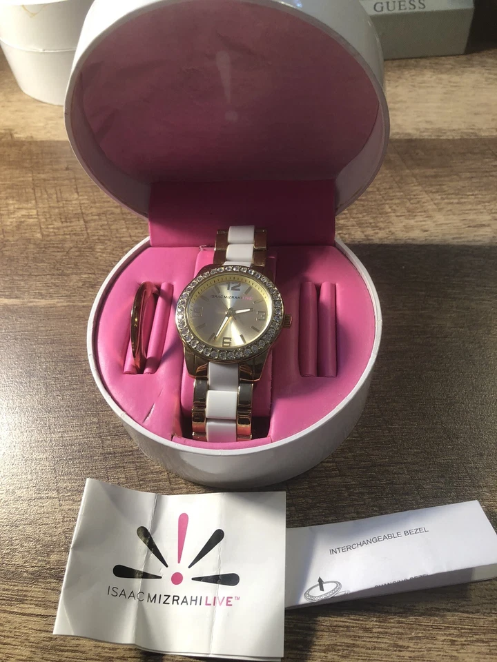Reloj Isaac Mizrahi Live Damas Bisel Gemado Cambiable, Caja/Manual Batería Nueva Foto 2 de 4