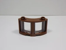 LEGO Reddish Brown 3x3x2 Curved Window Frame w/ Trans Clear Insert M11