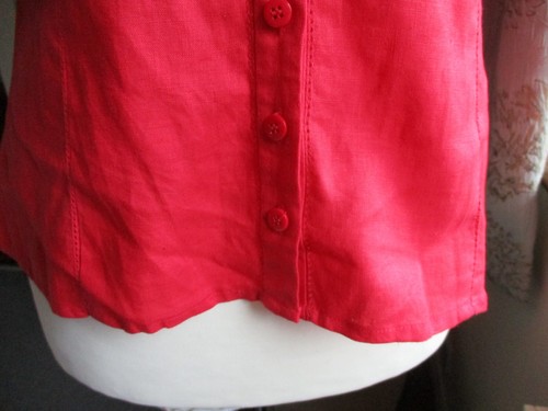 Debenhams - Red, short sleeve 100% linen, shirt - Size UK16/EU44 - Picture 4 of 10