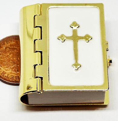 Puppenhaus Kirchenbibel mit bedruckten Seiten Miniatur Zubehör Maßstab 1:12 tumdee