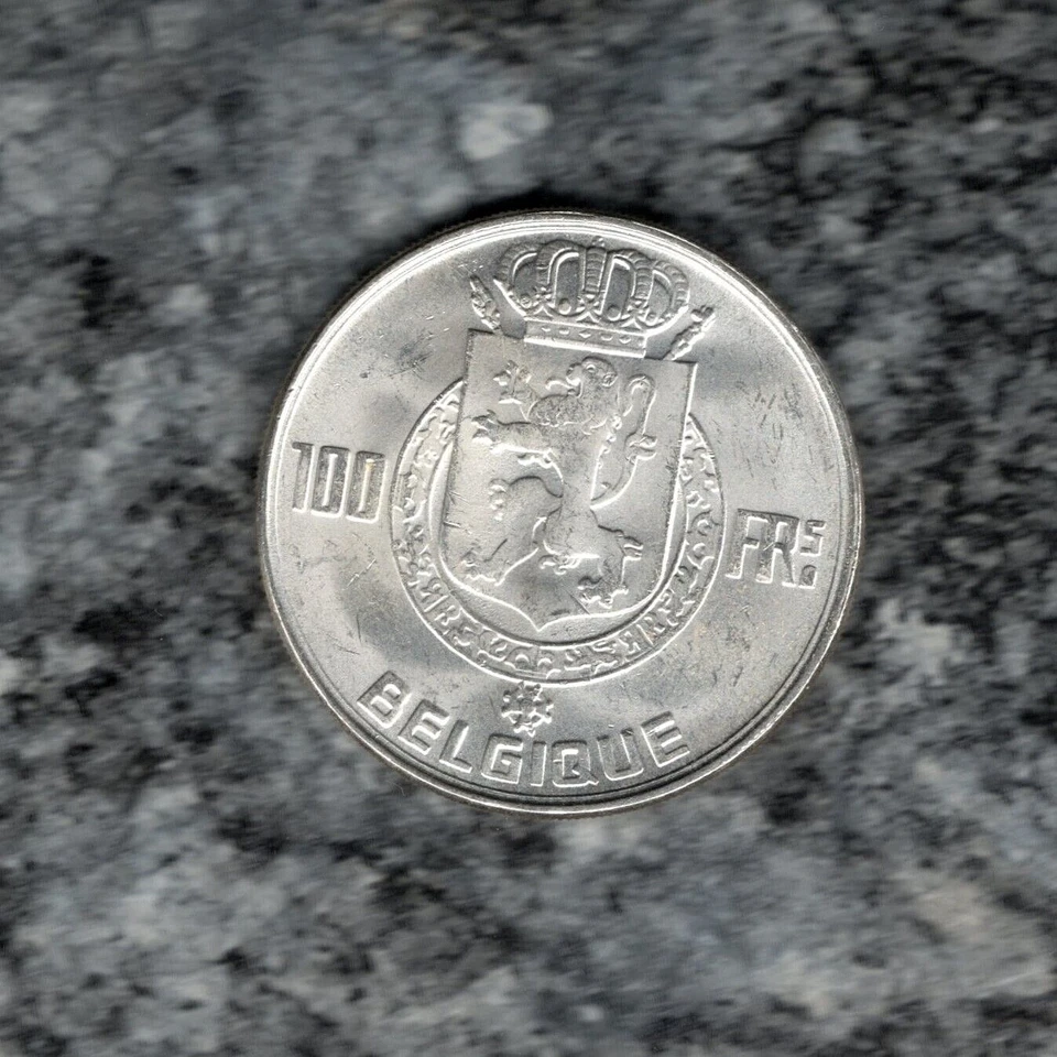 BELGIUM-SPECTACULAR HISTORICAL THE FOUR KINGS SILVER 100 FRANCS, 1954, KM# 138.1 - Image 2 of 2