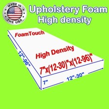 FoamTouch High Density Upholstery Foam Cushion 7"x 12"-30" x 12"-96" Custom Cut
