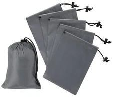 Drawstring Bag with Toggle - Nylon Cinch and Ditty Pouch () 5 x 7 Inch Gray