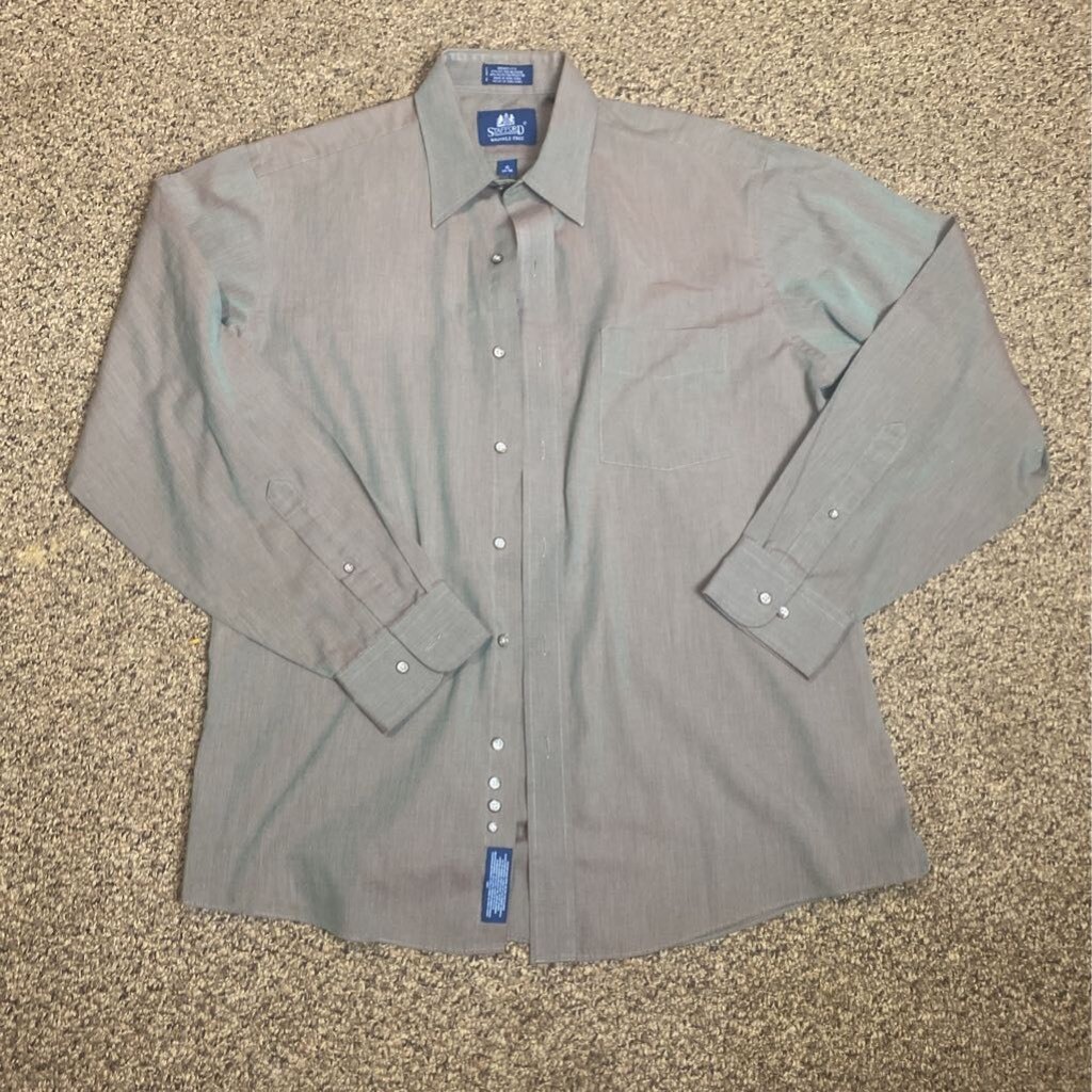 Stafford Mens Dress Shirt Green Point 