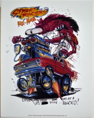 RAT FINK Big Daddy Ed Roth Print STREET RACERS RE-HAB | eBay