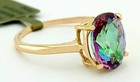 LAB CREATED  3.42 Cts MYSTIC TOPAZ RING 10K YELLOW GOLD - New With Tag — photo 4