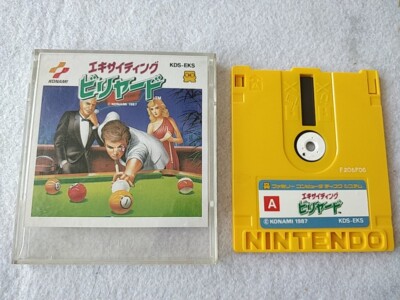 Exciting Billiard FAMICOM (NES) Disk System/Game Disk and case