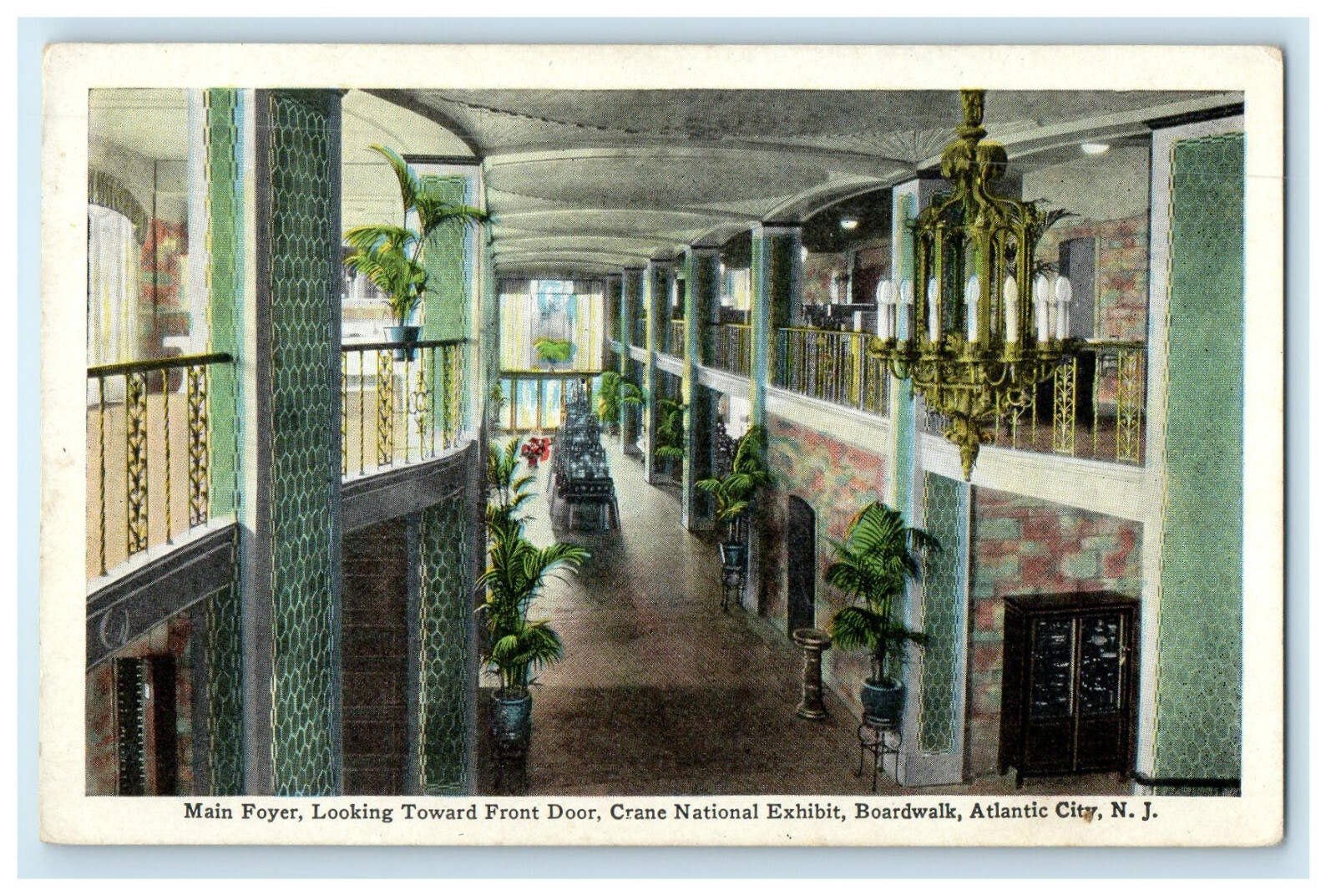 c1920s Crane National Exhibit Main Foyer Atlantic City New Jersey NJ Postcard