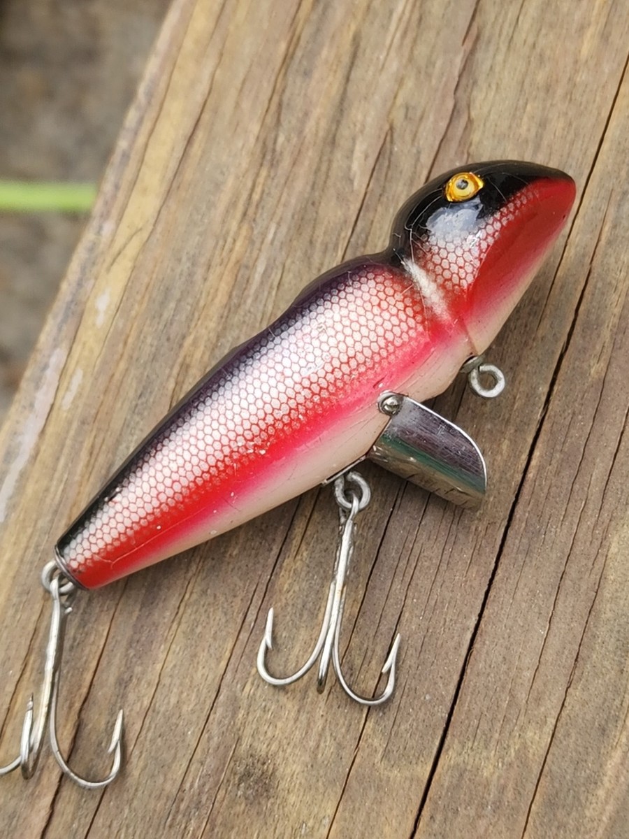 Creek Chub Jigger 4105 Dace Antique Fishing Lure Wood Glass