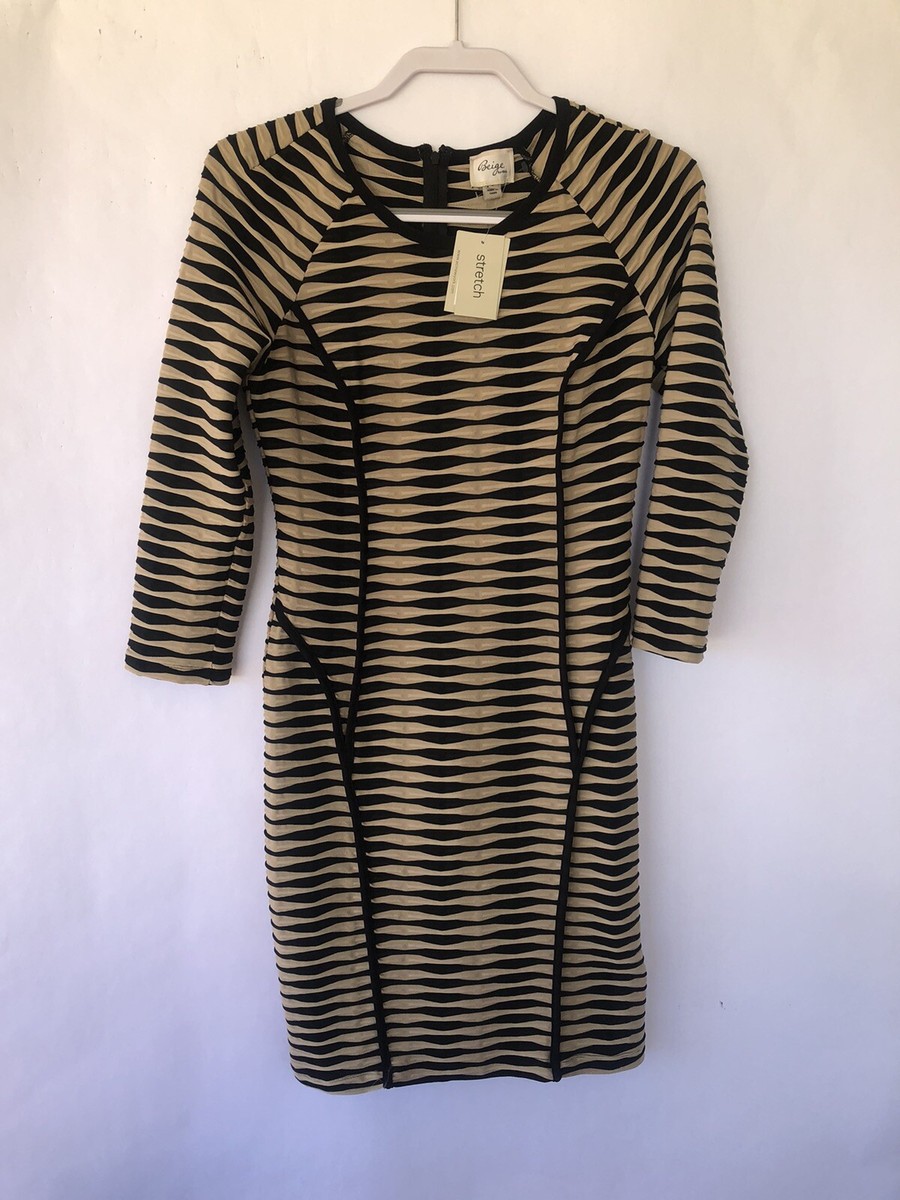beige by eci striped dress Ladies Sheath Fitted Size 6 NWT Pink Striped Maxi Dress