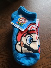 Super Mario No Show Size M Youth Socks. 5 pairs