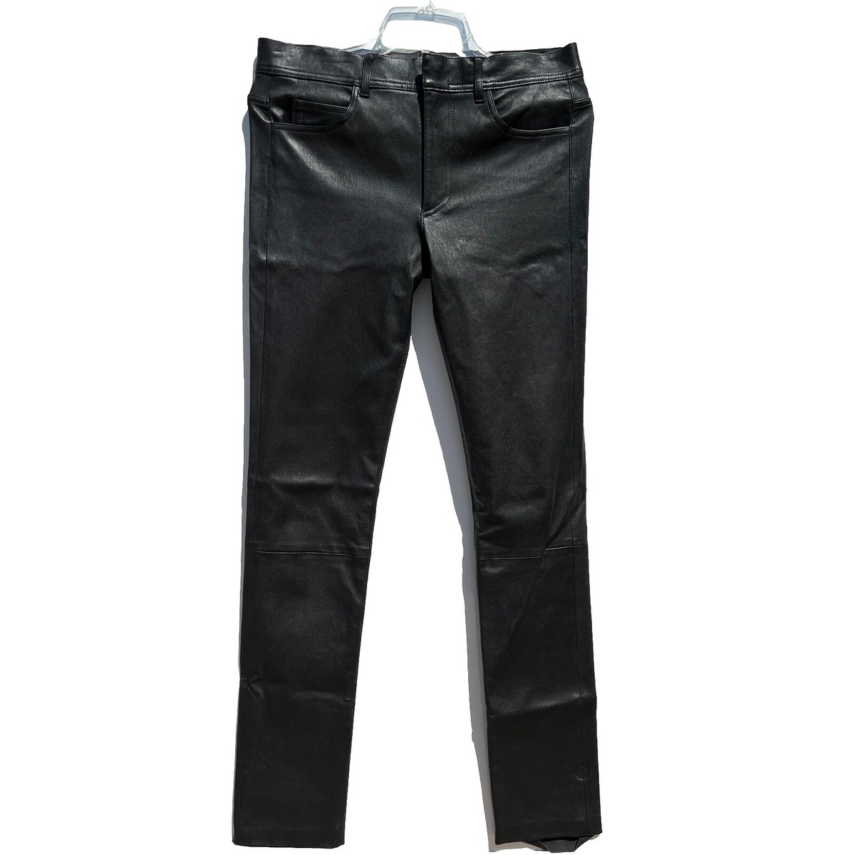 Helmut Lang Stretch Lamb Leather Pants Jeans Black sz 8 NWT $1295
