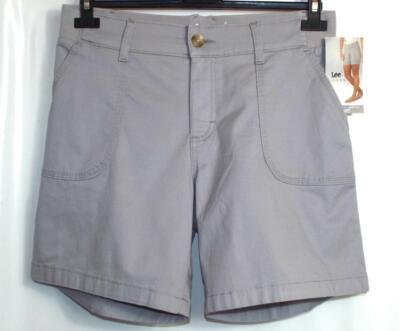 NEU LEE RIDERS   GRAUE STRETCH-BAUMWOLLSHORTS   GRÖSSE 10 # S92