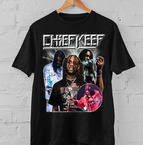 Chief Keef Rapper Collage T-shirt Black Short Sleeve All Sizes S to 5XL ...