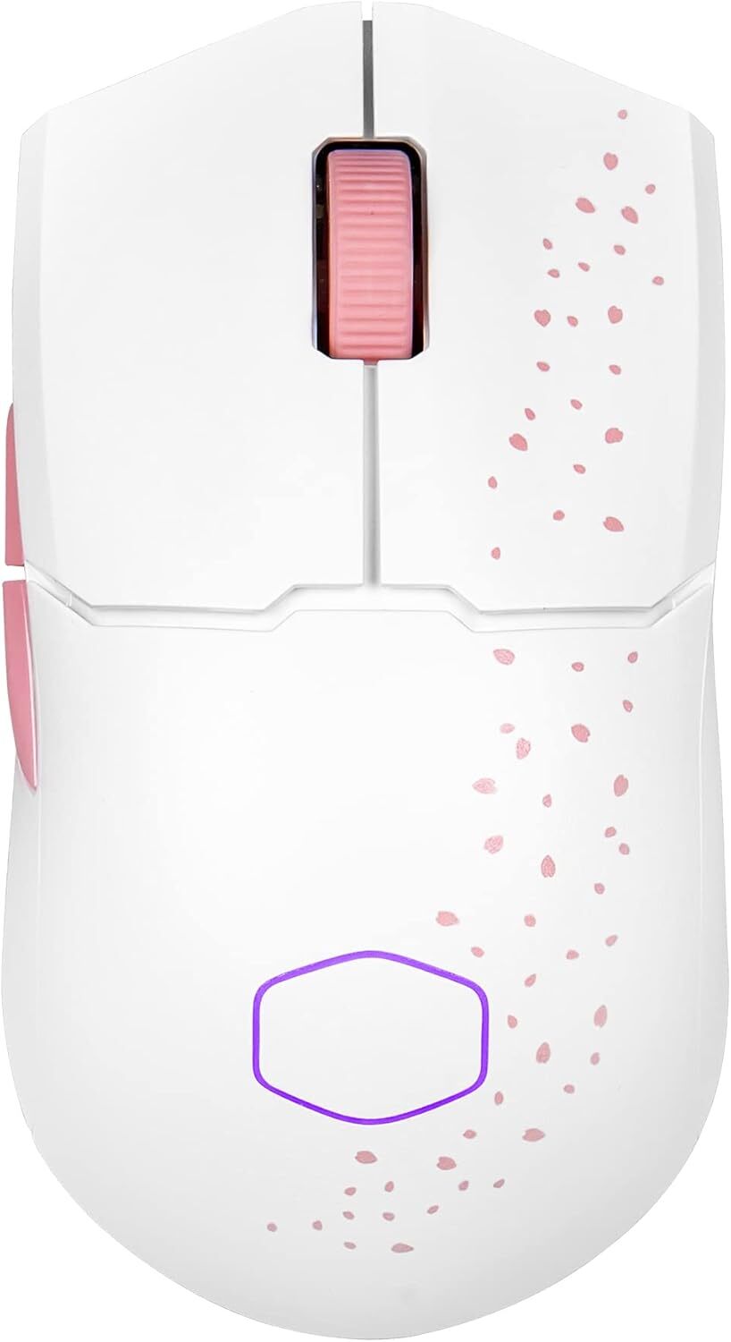Palm... MM712 Sakura Wireless Gaming Mouse Pink|White  Adjustable 19 000 DPI